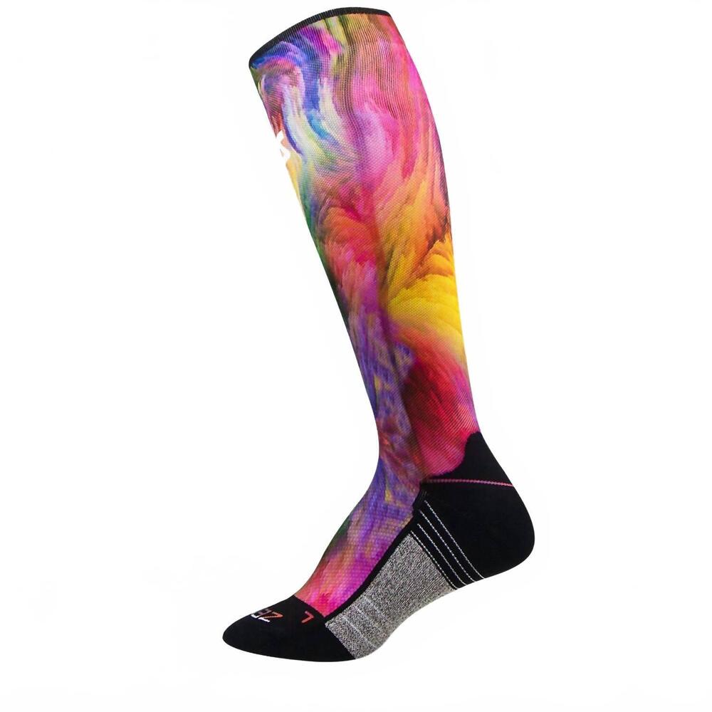 NEW ZENSAH unisex color explosion compression knee high socks in pink multi